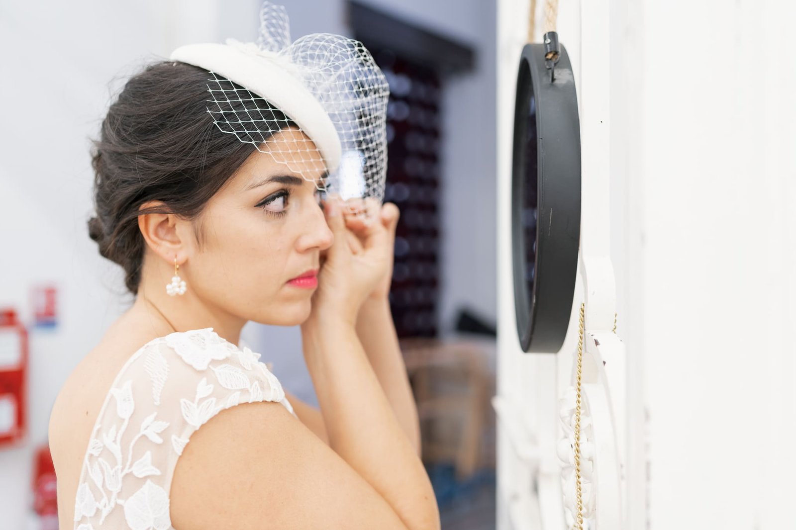 bibi Demeter voilette soie perles coiffure mariée mariage atelier Mantille Toulouse artisanat responsable Occitanie