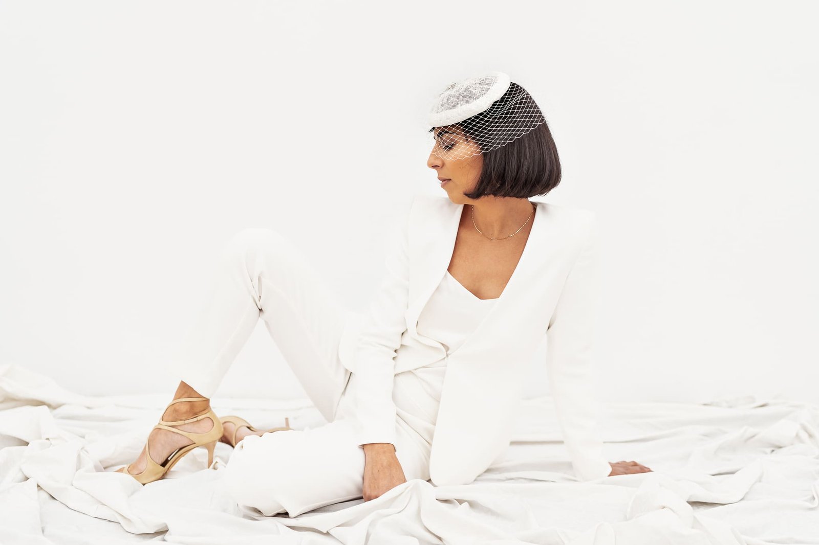 bibi Demeter voilette soie perles coiffure mariée mariage atelier Mantille Toulouse artisanat responsable Occitanie