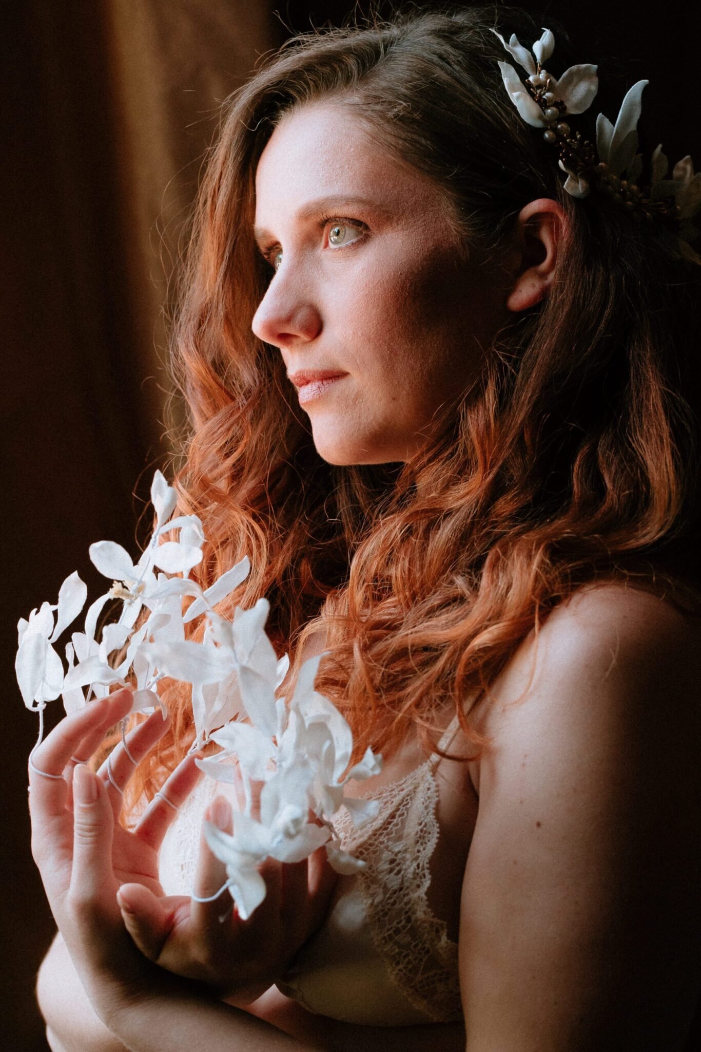 projet artistique Daphnée et Apollon shooting voiles mariée atelier Mantille Toulouse artisanat responsable Occitanie