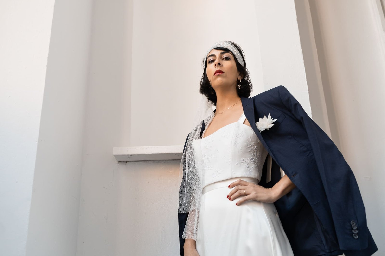 ruban brodé perles cheveux nouer coiffure mariée mariage atelier Mantille Toulouse artisanat responsable Occitanie