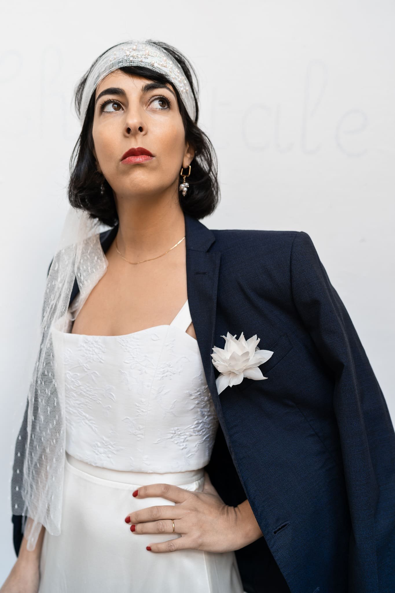 ruban brodé perles cheveux nouer coiffure mariée mariage atelier Mantille Toulouse artisanat responsable Occitanie